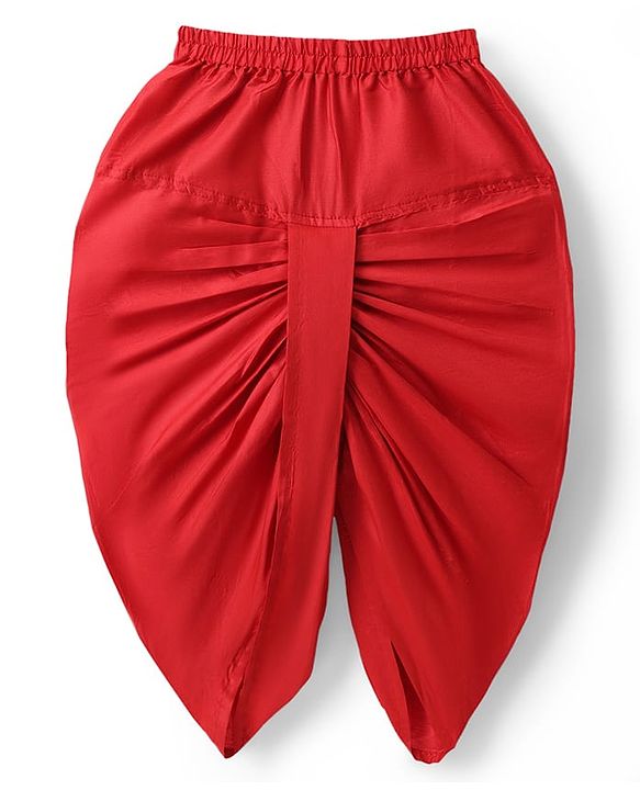 Babyhug Cotton Blend Woven Full Sleeves Kurta Dhoti Set with Polka Dot Printed Nehru Jacket - Red