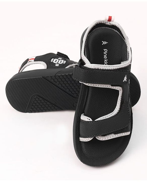 Pine Kids Velcro Closure Solid Sandals - Blue