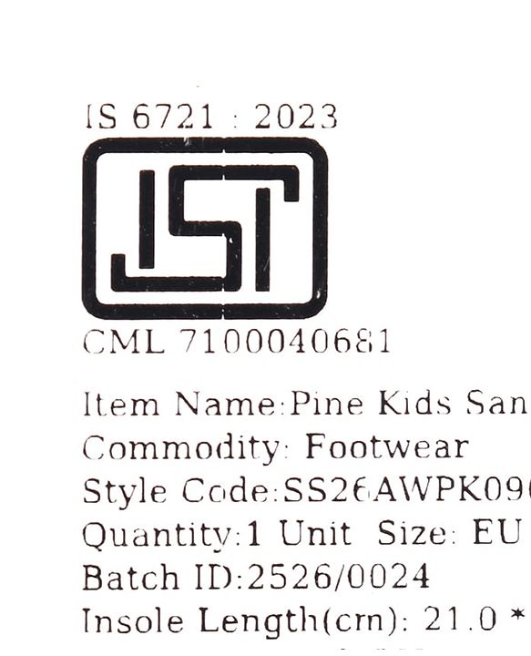 Pine Kids Velcro Closure Solid Sandals in Black