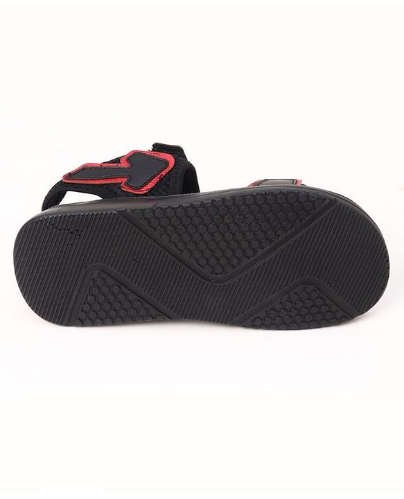 Pine Kids Velcro Closure Solid Sandals in Black
