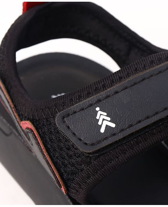 Pine Kids Velcro Closure Solid Sandals in Black