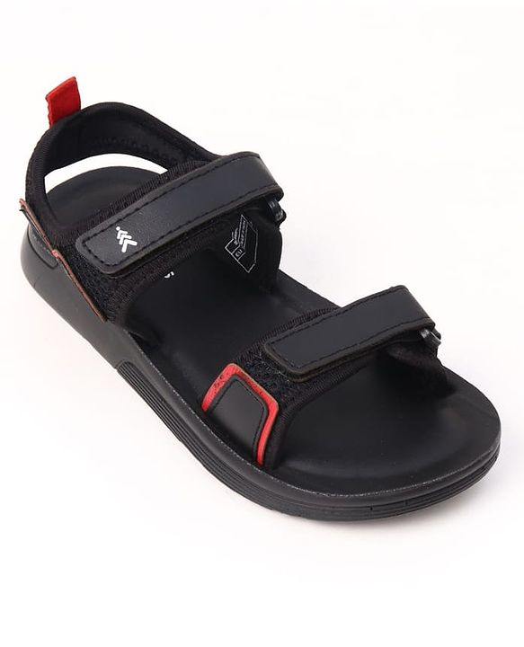 Pine Kids Velcro Closure Solid Sandals in Black