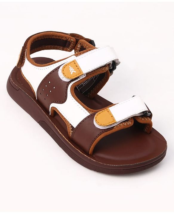 Pine Kids Velcro Closure Solid Sandals in Brown