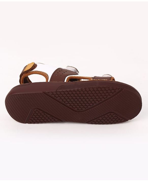 Pine Kids Velcro Closure Solid Sandals in Brown