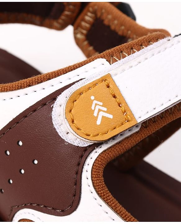 Pine Kids Velcro Closure Solid Sandals in Brown