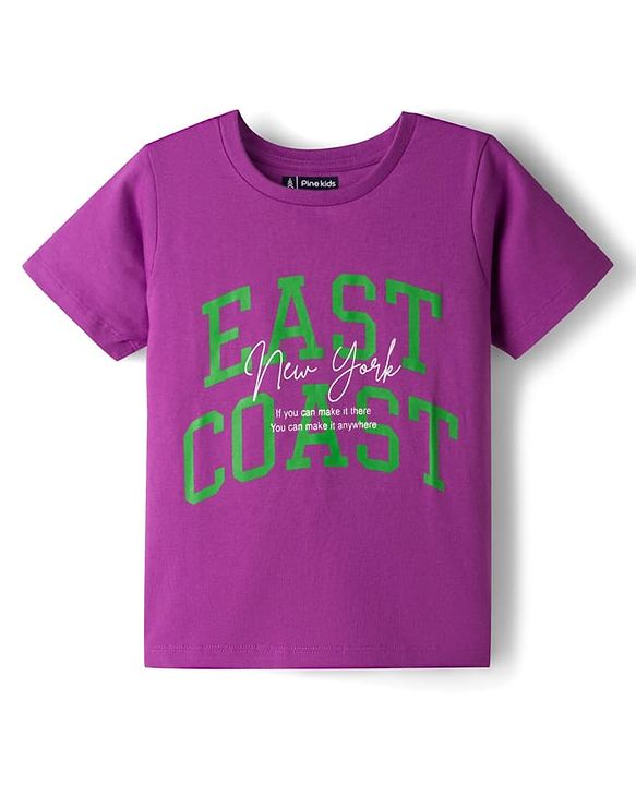 Pine Kids Cotton Knit Fashion Half Sleeves T-Shirts With Text Print Pack of 3 - Multicolor
