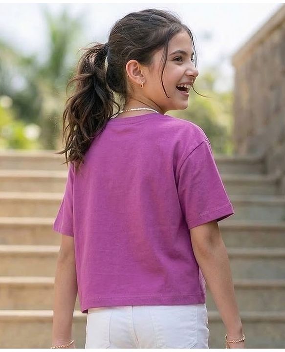 Pine Kids Cotton Knit Half Sleeves T-Shirt With Watermelon Print - Purple