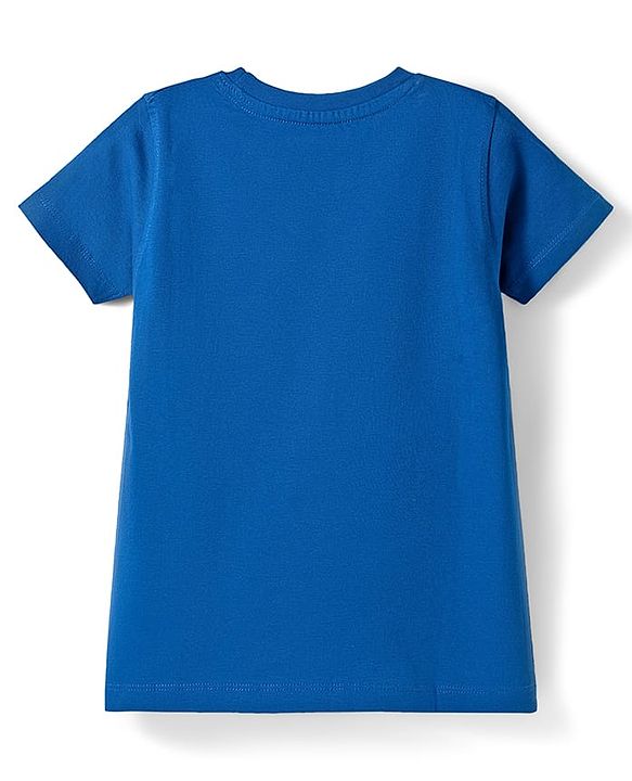 Pine Kids Cotton Knit T-Shirts Floral Applique Navy Blue 4-5 Years