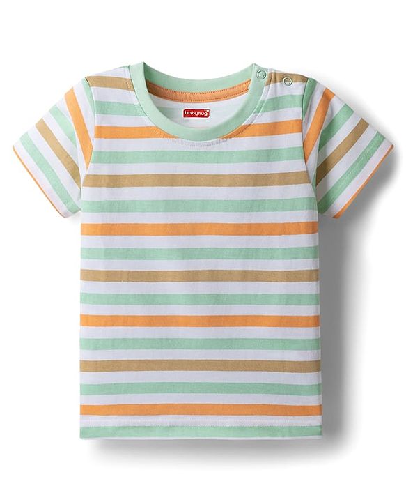 Babyhug Cotton Knit T-Shirts Half Sleeves with Graphics Pack of 3 Multi Color 6-9 Months