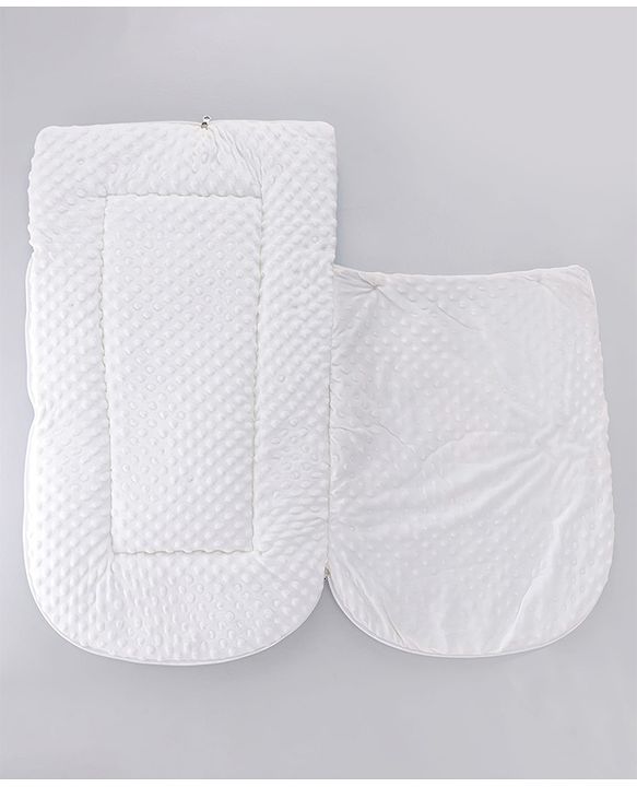 Babyhug Snuggle Buddy Teddy Sleeping Bag with Hood Blue| 100% Cotton Baby Sleep Sack| UltraSoft Bubble Lining| Smooth Zipper Closure| Newborn Essential|Travel Friendly|Carry Nest Mattress| 0-6 Months