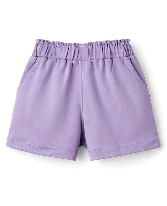 Babyhug Cotton Knit Mid Thigh Butterfly Printed Shorts With Bow Applique Pack Of 3 - Multicolor