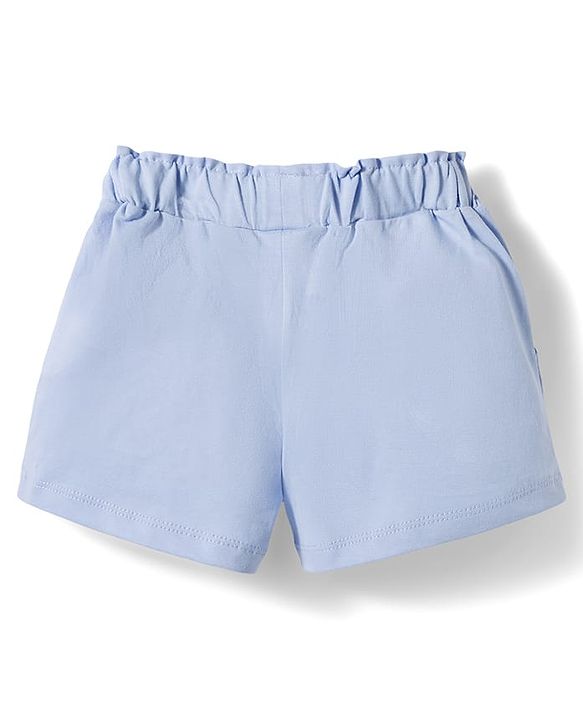 Babyhug Single Jersey Knit Mid Thigh Solid Shorts with Bow Applique Pack of 3 - Multicolor