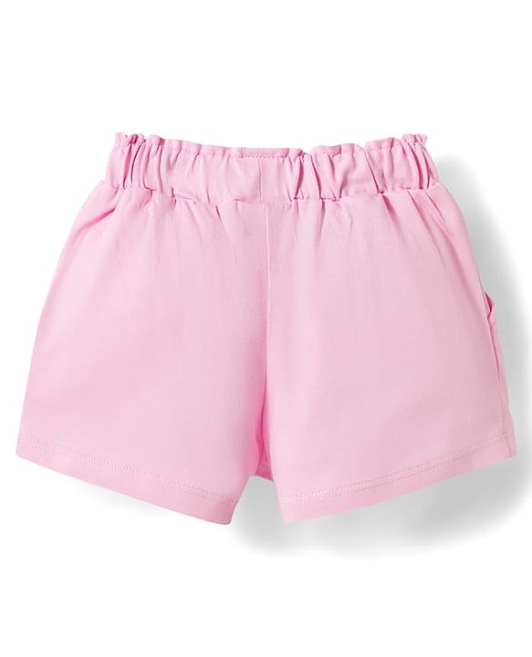 Babyhug Single Jersey Knit Mid Thigh Solid Shorts with Bow Applique Pack of 3 - Multicolor