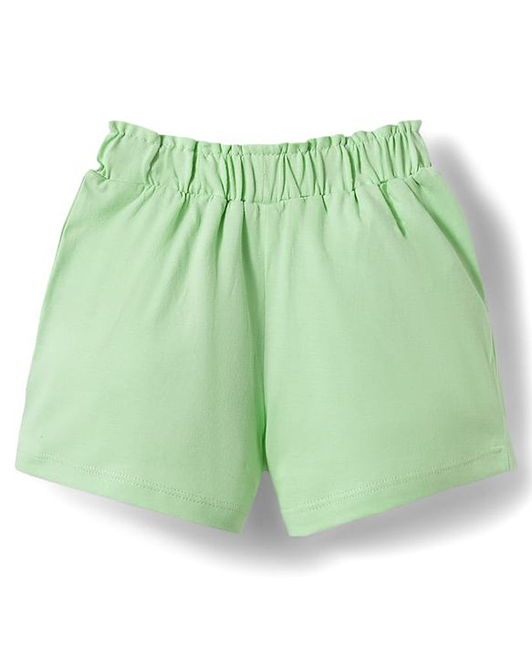Babyhug Single Jersey Knit Mid Thigh Solid Shorts with Bow Applique Pack of 3 - Multicolor