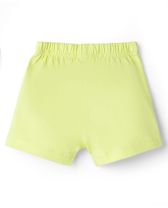 Babyhug 100% Cotton Knit Mid Thigh Shorts with Text Print & Bow Applique Pack of 3 - Multicolor