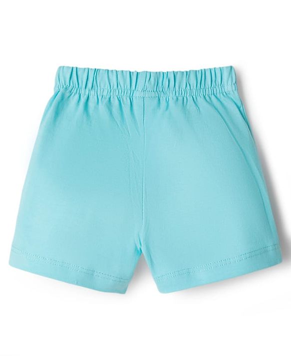Babyhug 100% Cotton Knit Mid Thigh Shorts with Text Print & Bow Applique Pack of 3 - Multicolor