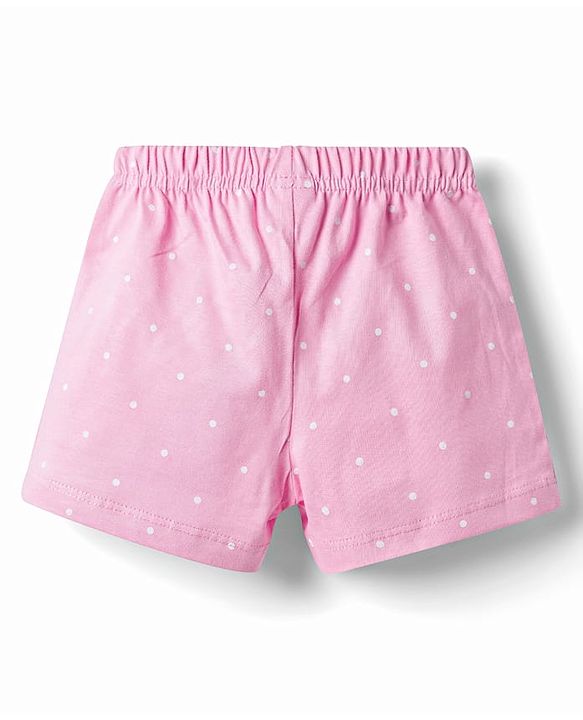 Babyhug Single Jersey Knit Mid Thigh Shorts with Polka Dot Print & Bow Applique Pack of 3 - Multicolor