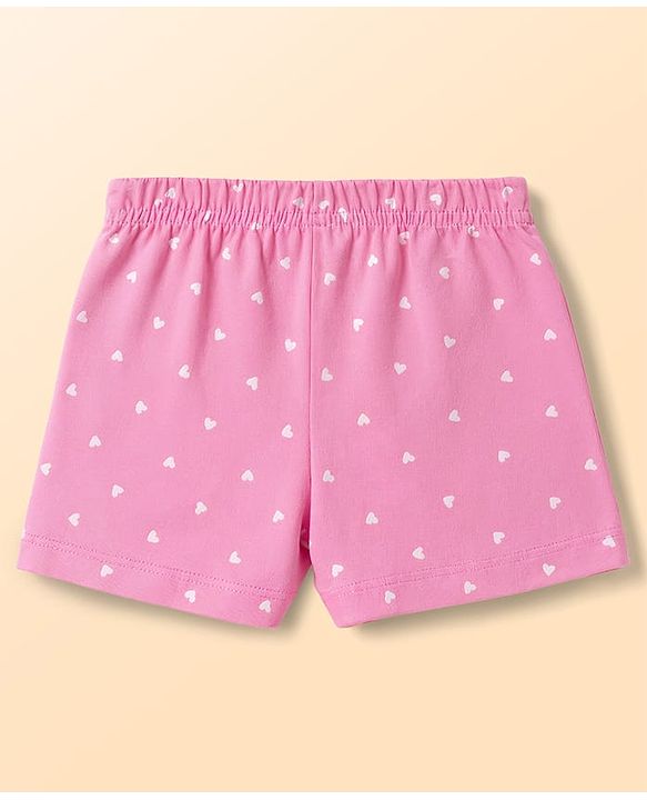 Babyhug Single Jersey Knit Mid Thigh Printed Shorts with Bow Applique Pack of 3 - Multicolor