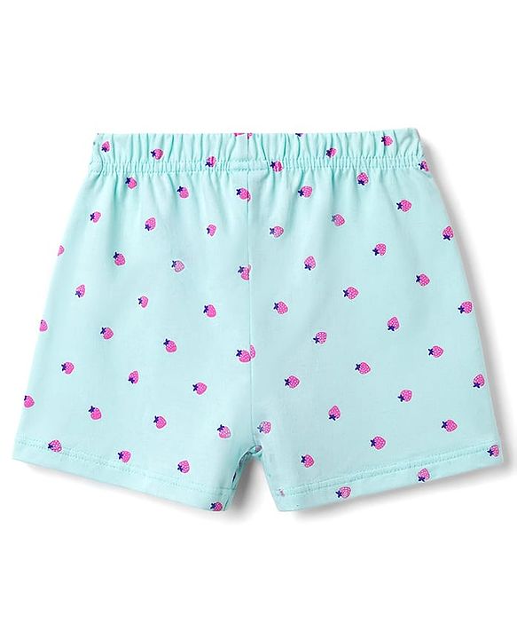 Babyhug Single Jersey Knit Mid Thigh Printed Shorts with Bow Applique Pack of 3 - Multicolor
