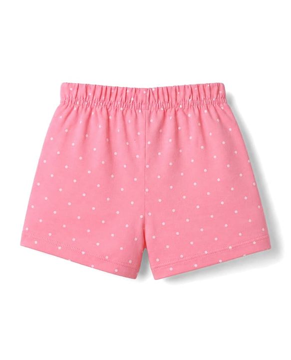 Babyhug Single Jersey Knit Mid Thigh Shorts With Polka Dots & Bunny Print Pack of 3 - Multicolor