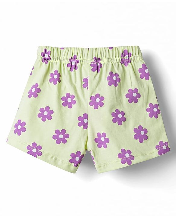 Babyhug Single Jersey Knit Mid Thigh Printed Shorts with Bow Applique Pack of 3 - Multicolor