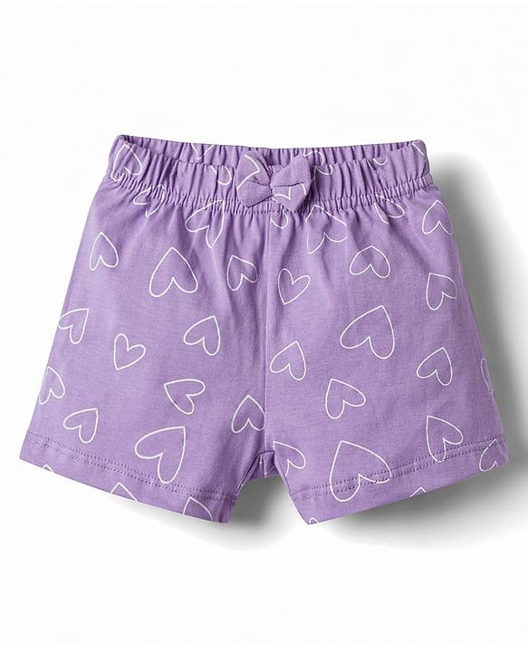 Babyhug Single Jersey Knit Mid Thigh Printed Shorts with Bow Applique Pack of 3 - Multicolor