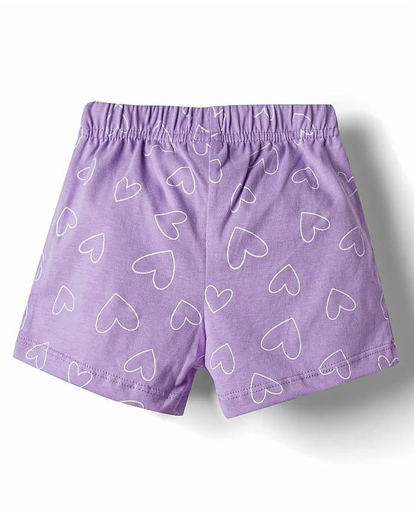 Babyhug Single Jersey Knit Mid Thigh Printed Shorts with Bow Applique Pack of 3 - Multicolor