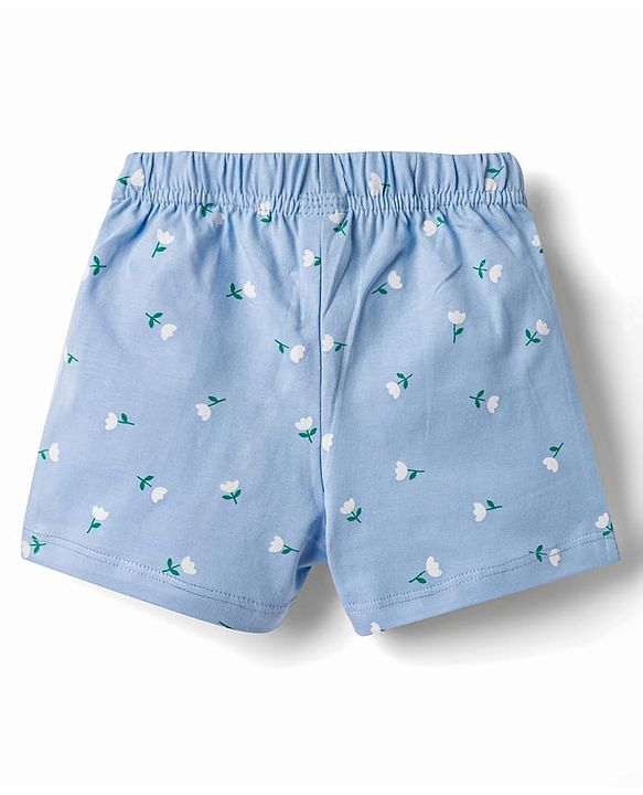 Babyhug Single Jersey Knit Mid Thigh Printed Shorts with Bow Applique Pack of 3 - Multicolor