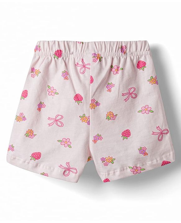 Babyhug Single Jersey Knit Mid Thigh Printed Shorts with Bow Applique Pack of 3 - Multicolor