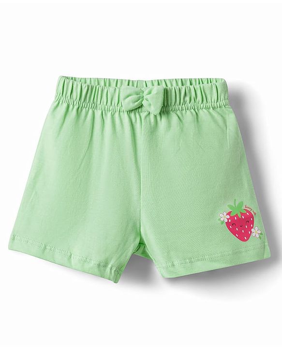 Babyhug Single Jersey Knit Mid Thigh Printed Shorts with Bow Applique Pack of 3 - Multicolor