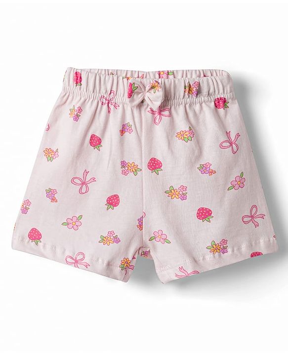 Babyhug Single Jersey Knit Mid Thigh Printed Shorts with Bow Applique Pack of 3 - Multicolor