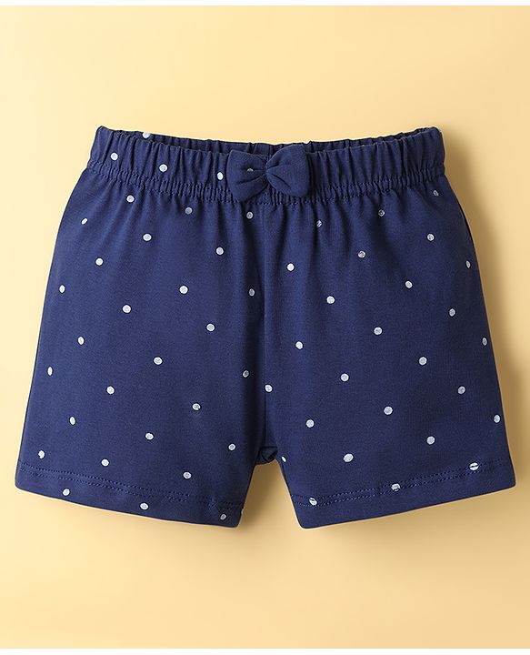 Babyhug Single Jersey Knit Mid Thigh Shorts With Polka Dots Print Pack of 3 - Multicolor