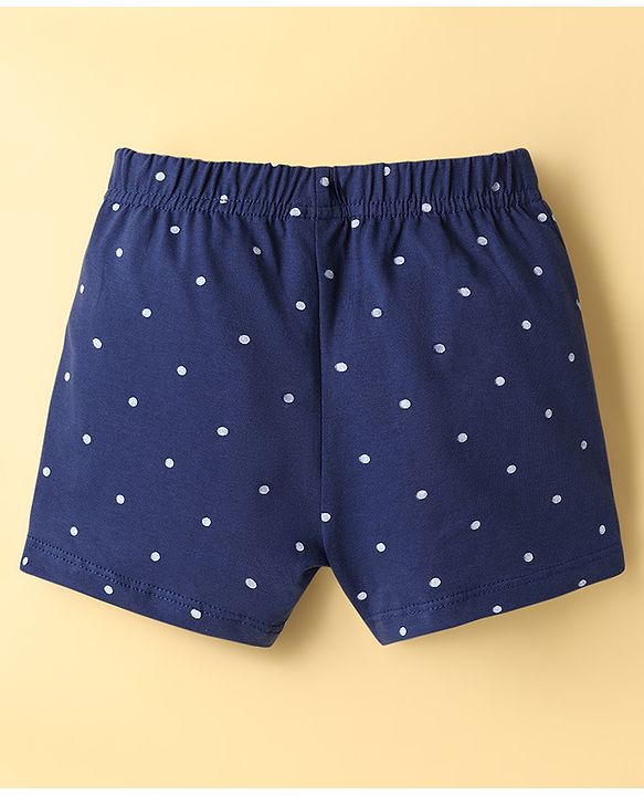 Babyhug Single Jersey Knit Mid Thigh Shorts With Polka Dots Print Pack of 3 - Multicolor