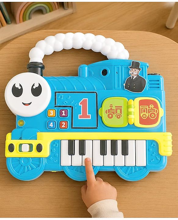 Babyhug Melody Express Musical Piano| Interactive Musical Toy| 8 Built-In Melodies| Piano Keyboard| Number Buttons| Sound & Light Effects| Adjustable Volume| 12+ Months| BIS Certified