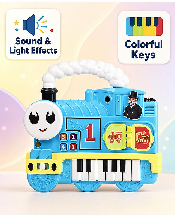 Babyhug Melody Express Musical Piano| Interactive Musical Toy| 8 Built-In Melodies| Piano Keyboard| Number Buttons| Sound & Light Effects| Adjustable Volume| 12+ Months| BIS Certified