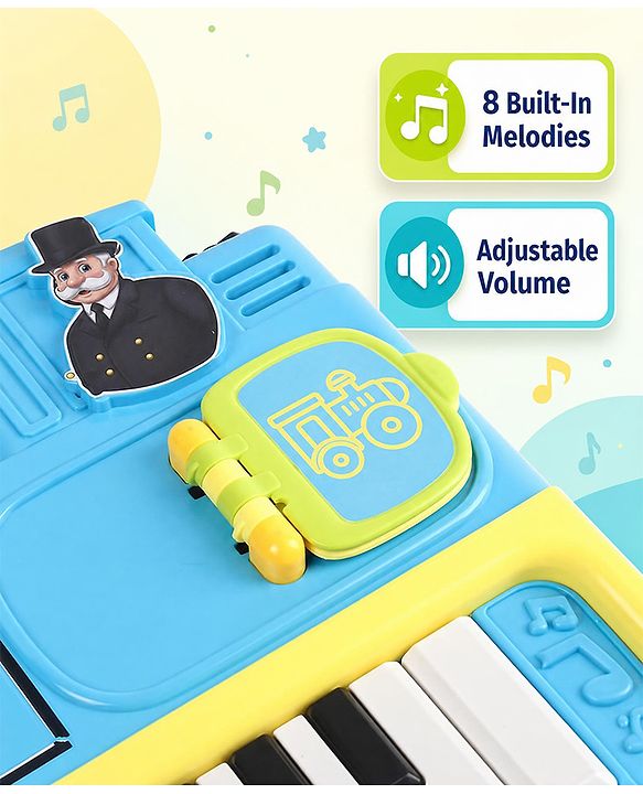 Babyhug Melody Express Musical Piano| Interactive Musical Toy| 8 Built-In Melodies| Piano Keyboard| Number Buttons| Sound & Light Effects| Adjustable Volume| 12+ Months| BIS Certified