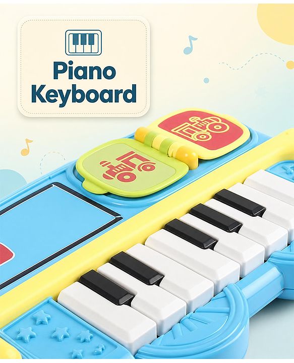 Babyhug Melody Express Musical Piano| Interactive Musical Toy| 8 Built-In Melodies| Piano Keyboard| Number Buttons| Sound & Light Effects| Adjustable Volume| 12+ Months| BIS Certified