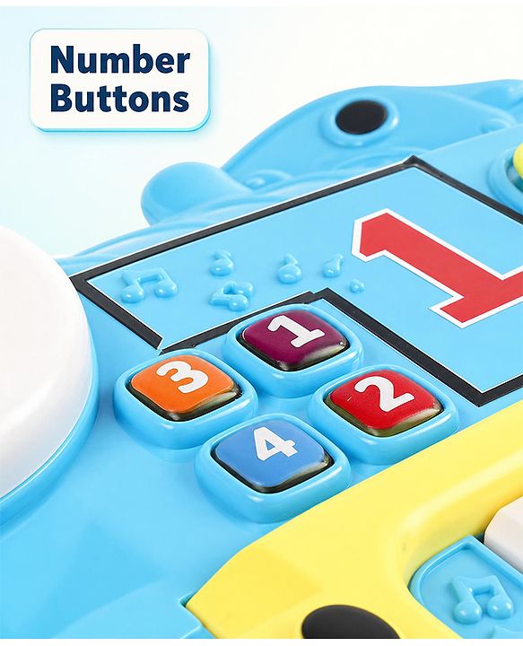 Babyhug Melody Express Musical Piano| Interactive Musical Toy| 8 Built-In Melodies| Piano Keyboard| Number Buttons| Sound & Light Effects| Adjustable Volume| 12+ Months| BIS Certified