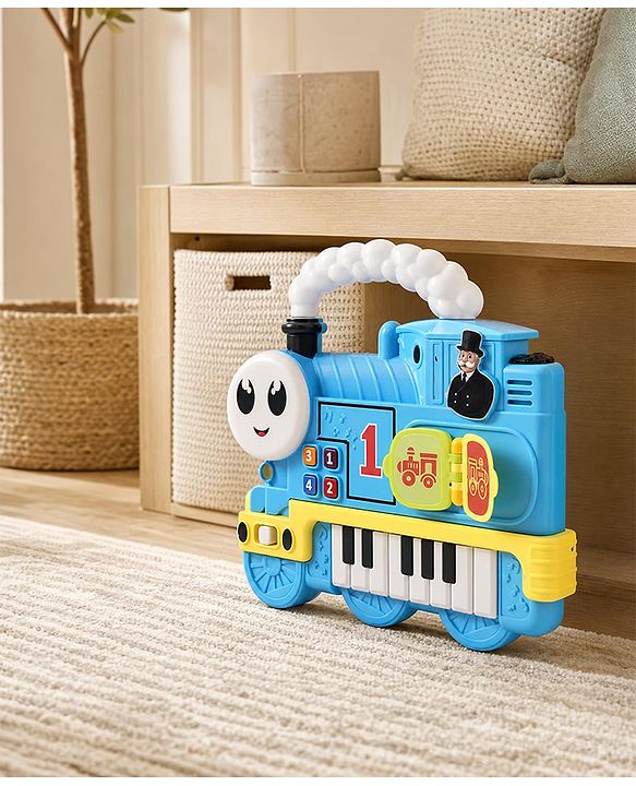 Babyhug Melody Express Musical Piano| Interactive Musical Toy| 8 Built-In Melodies| Piano Keyboard| Number Buttons| Sound & Light Effects| Adjustable Volume| 12+ Months| BIS Certified