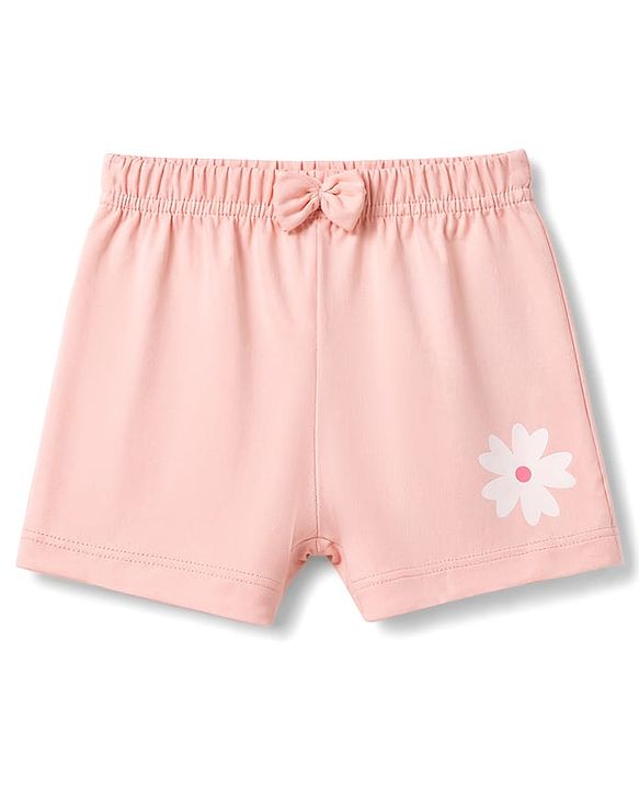 Babyhug Single Jersey Knit Mid Thigh Printed Shorts with Bow Applique Pack of 2 - Multicolor