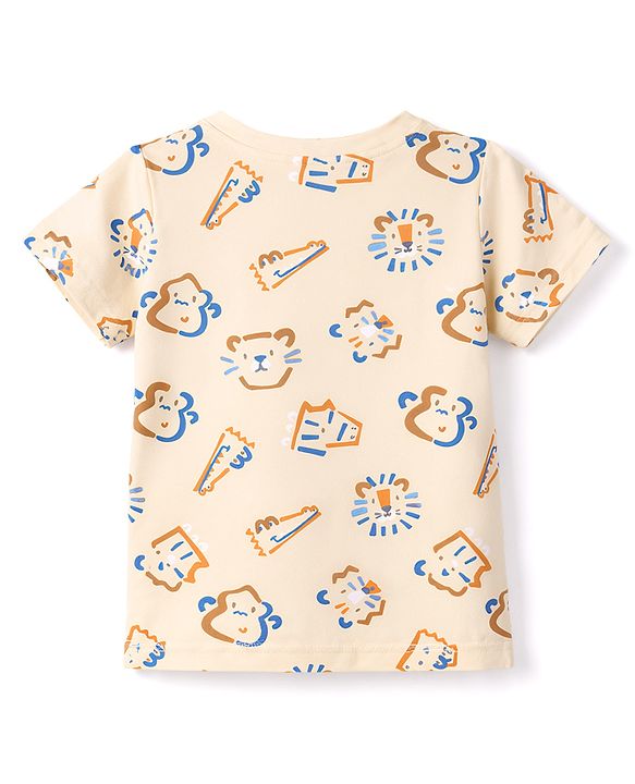 Babyhug Cotton Knit T-Shirts Half Sleeves with Graphics Multi Color 6-9 Months Pack of 3