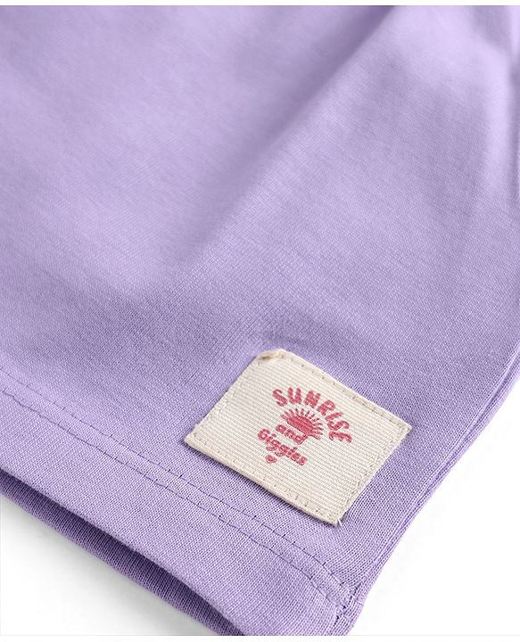 Babyhug Single Jersey Knit Mid Thigh Solid Shorts - Lavender