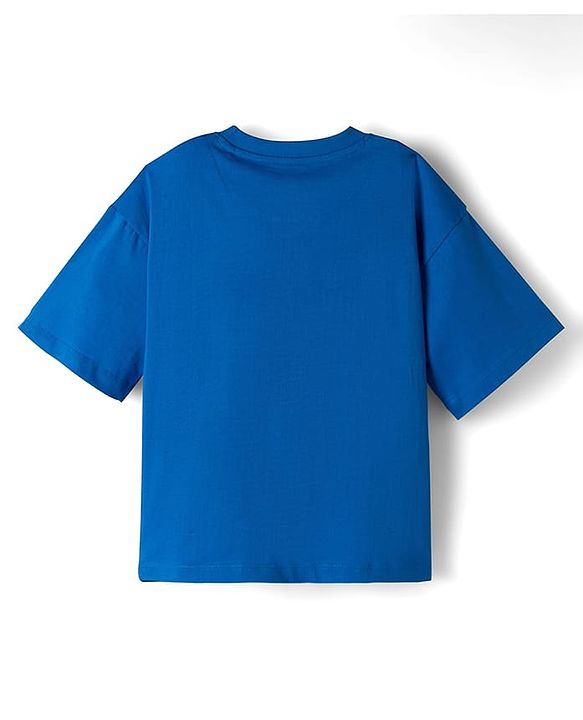 Pine Kids Disney Single Jersey Knit Drop Shoulder Half Sleeves Lilo & Stitch Graphic - Blue