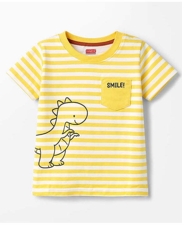 Babyhug 100% Cotton Knit T-Shirts Half Sleeves with Graphics Pack of 3 Multi Color 6-9 Months