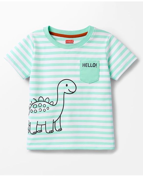 Babyhug 100% Cotton Knit T-Shirts Half Sleeves with Graphics Pack of 3 Multi Color 6-9 Months