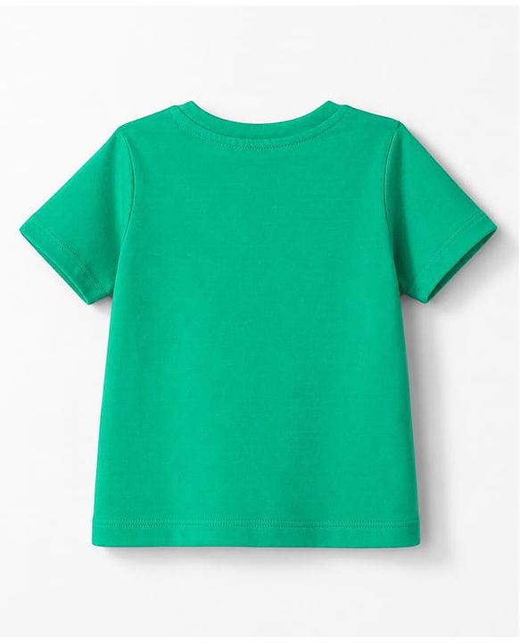 Babyhug Single Jersey Knit Half Sleeves T-Shirt & Denim Shorts With Animal Print - Green
