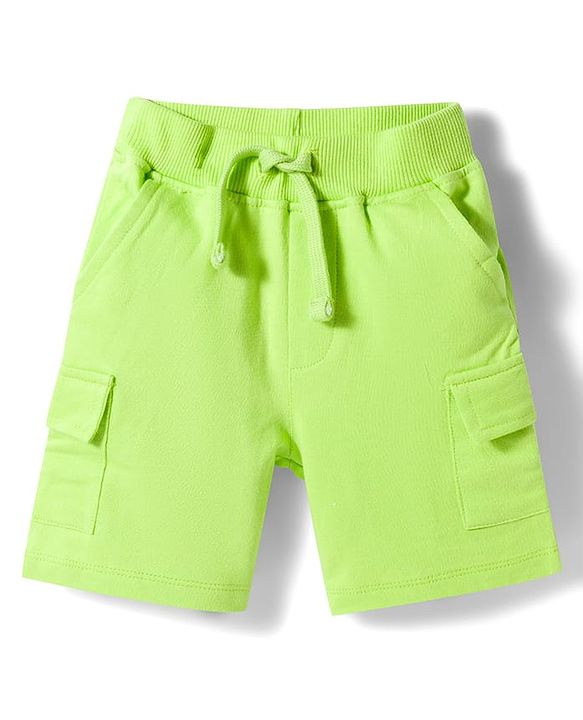 Babyhug Single Jersey Knit Half Sleeves T-Shirt & Shorts Set with Varsity Print - Purple & Light Green