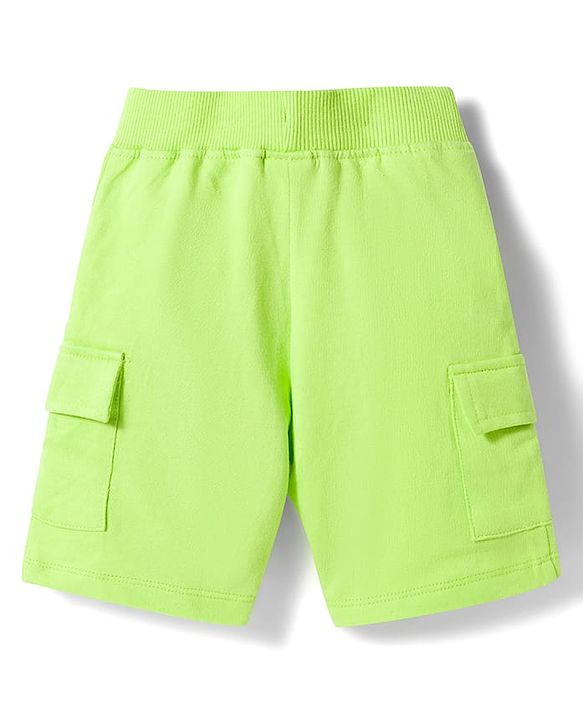 Babyhug Single Jersey Knit Half Sleeves T-Shirt & Shorts Set with Varsity Print - Purple & Light Green