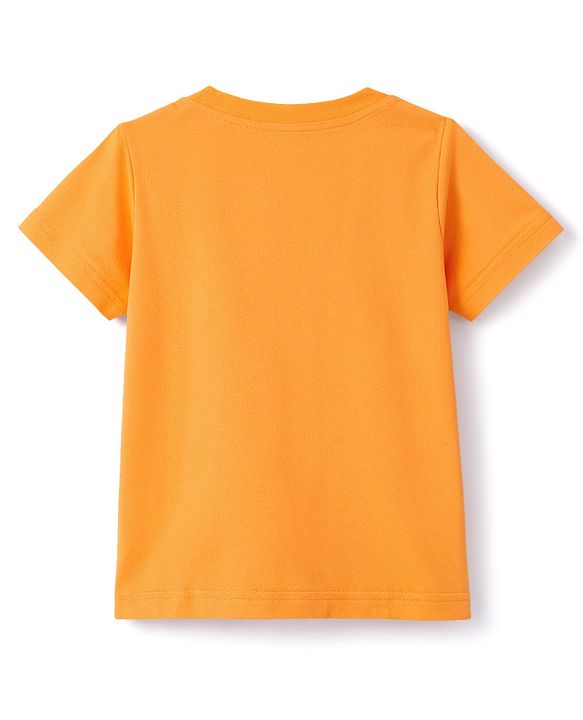 Babyhug Cotton Knit T-Shirt with Graphics Half Sleeves Round Neck Orange Color 6-9 Months