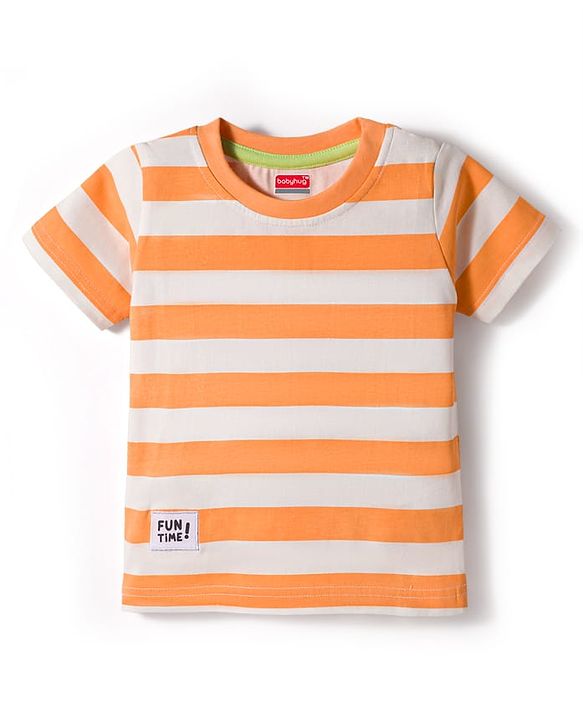 Babyhug Cotton Knit Half Sleeves Striped T-Shirts Pack of 3 - Multicolor